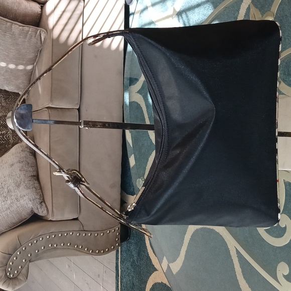 Burberry blue label euc nylon shoulder bag with novacheck pattern bottom - Picture 1 of 11